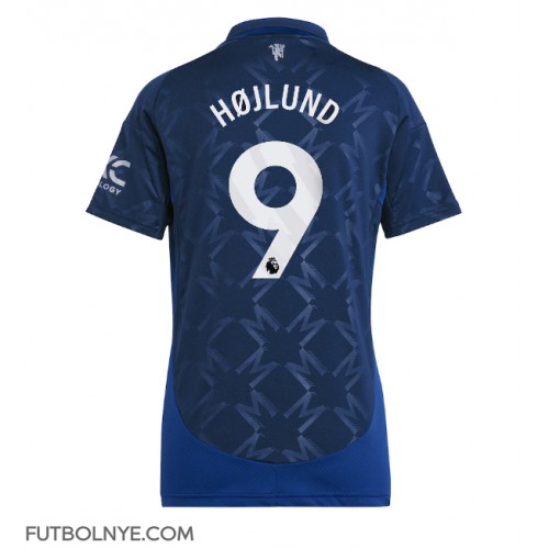 Camiseta Manchester United Rasmus Hojlund #9 Visitante Equipación para mujer 2024-25 manga corta